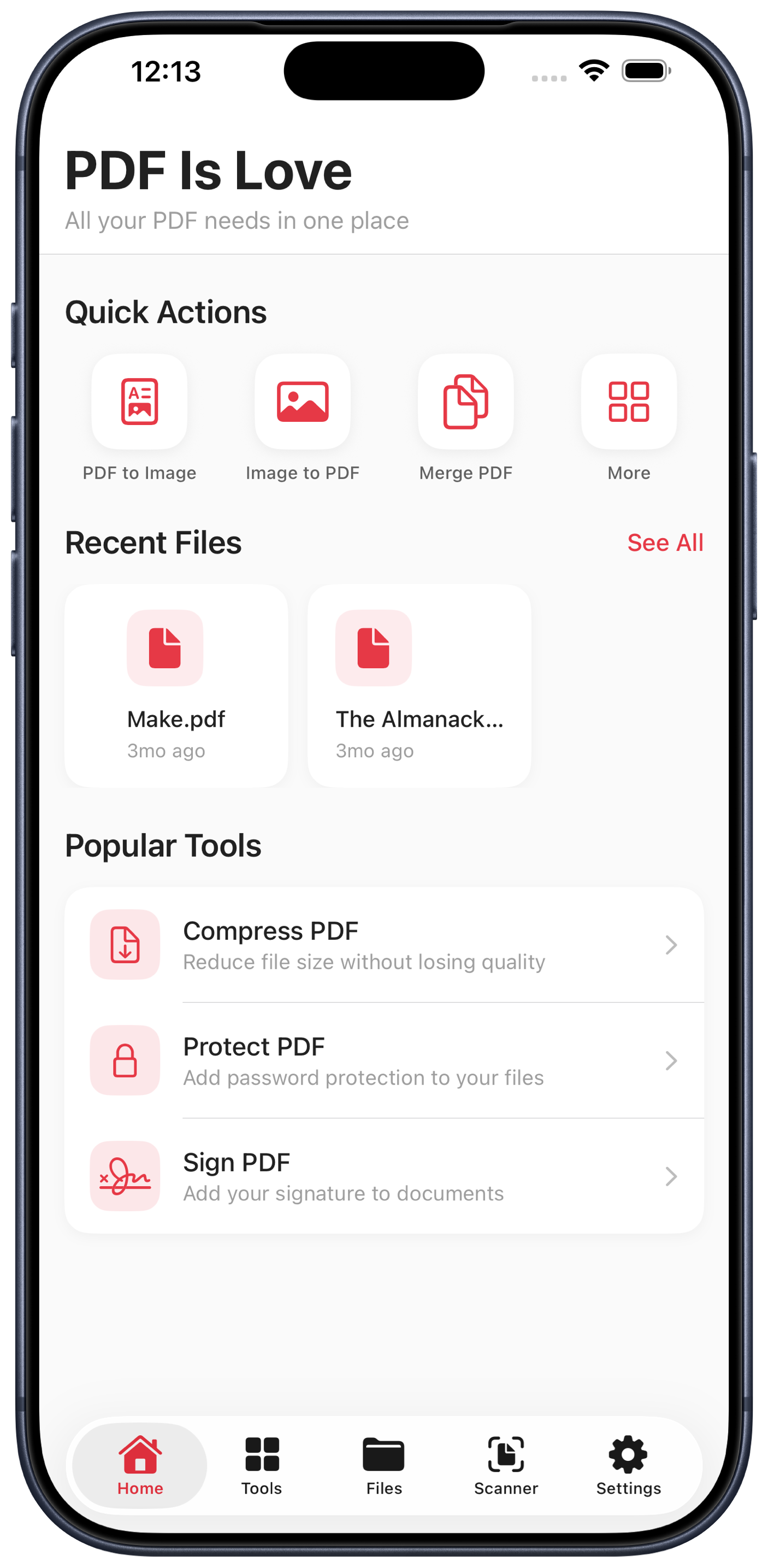 PDF is Love tools screen